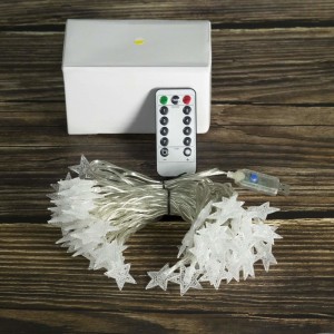 스트링 조명, Rymbo 34ft 실내 / 실외 별 모양 조명 LED 따뜻한 흰색 반짝임 조명 및 USB 전원 공급 및 투명 문자열 케이블 및 원격 어댑터