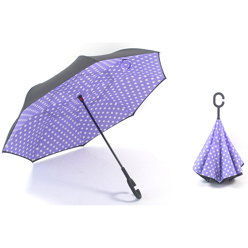 23inches 우산 거꾸로 인쇄 서비스 비 역풍 windproof 거꾸로 직선 우산