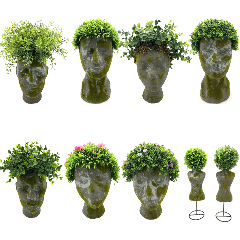 인공 머리면 재배자 홈 오피스 Deciration 즙이 많은 선인장 식물