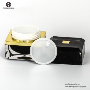 HXL233 사각 아크릴 병 및 피부 관리 크림을위한 단지 Empty Cosmetic Jar 이중 벽 컨테이너 Skincare