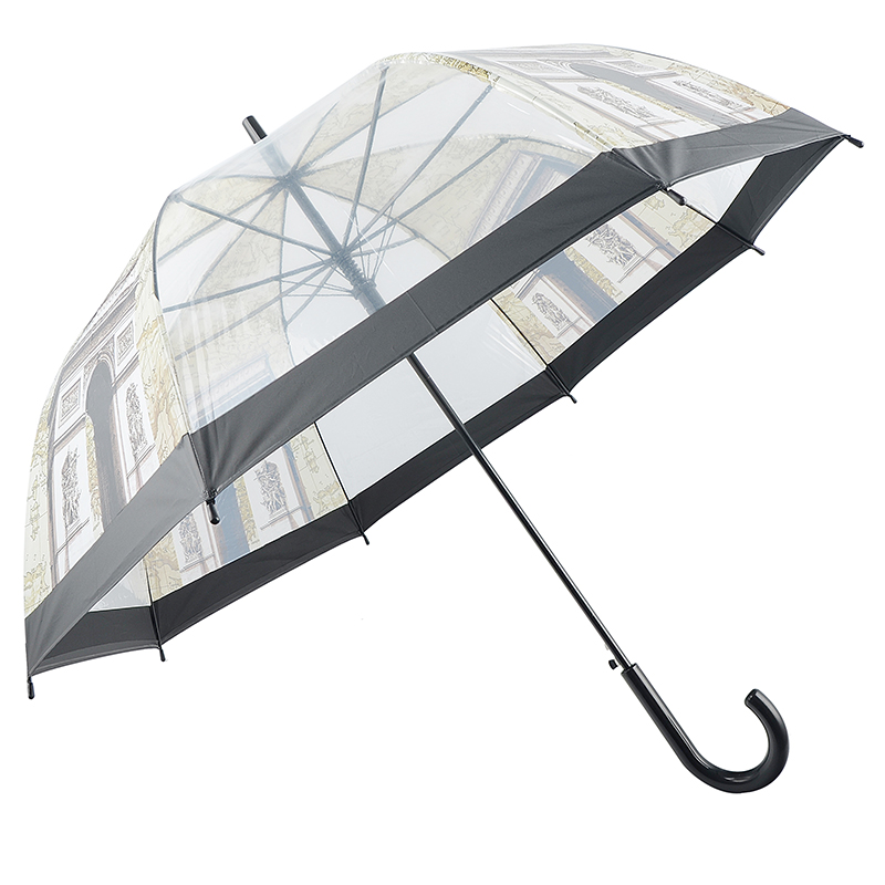 POE 소재 명확한 돔 모양 자동 열어 아이들 우산