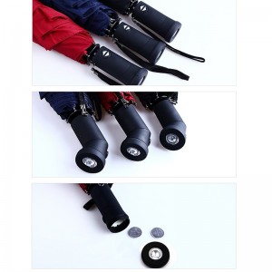 2019 비 튼 강한 방수 도매 3 겹 우산 주도 횃불