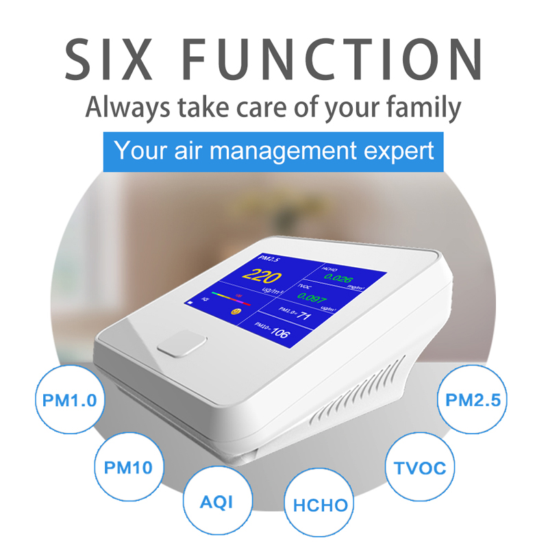 Dienmern DM103 대기 질 검출기 PM2.5 + HCHO + TVOC + AQI + PM1.0 + PM10