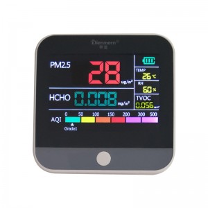 레이저 센서가 장착 된 Dienmern Smart Air Quality Detector DM306 가스 모니터 고감도 PM2.5 HCHO TVOC TEMP HUM