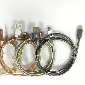 듀얼 페이스 USB 2.0 금속 튜브 케이블 USB 2.0 데이터 케이블에 라운드 알루미늄 하우징 마이크로 충전