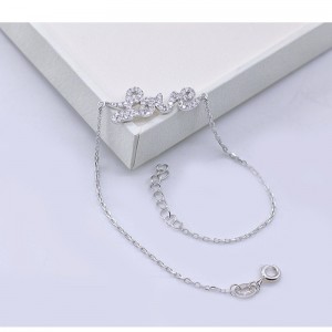 925 실버 팔찌 여성 패션 모자이크 팔찌 하트 LOVE 원래 사용자 정의 팔찌