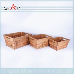 수제 도매 짠 PP 등나무 보관 바구니