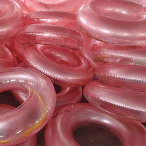 거대한 풍선 골드 반짝이 투명한 수영 튜브 수영 링 풀 플로트