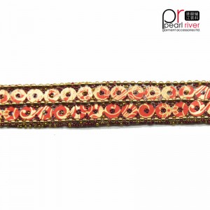 오렌지 스티치 더블 바느질 트리밍 새롭게 구슬