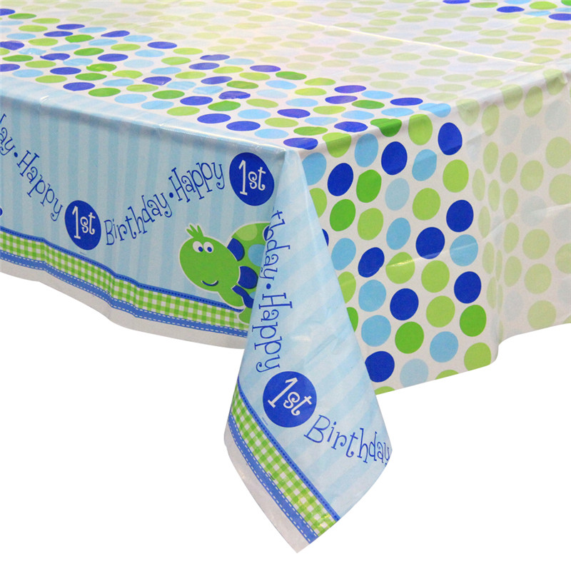 베비 샤워 Tablecover 정연한 플라스틱 테이블 피복 식기
