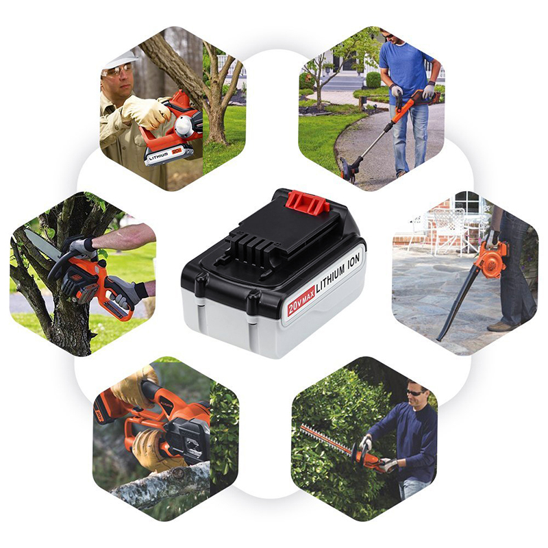 블랙 u0026 데커 LB20, LBX20, LBX4020, LB2X4020 용 리튬 이온 20V 4000mAh 교체 용 배터리