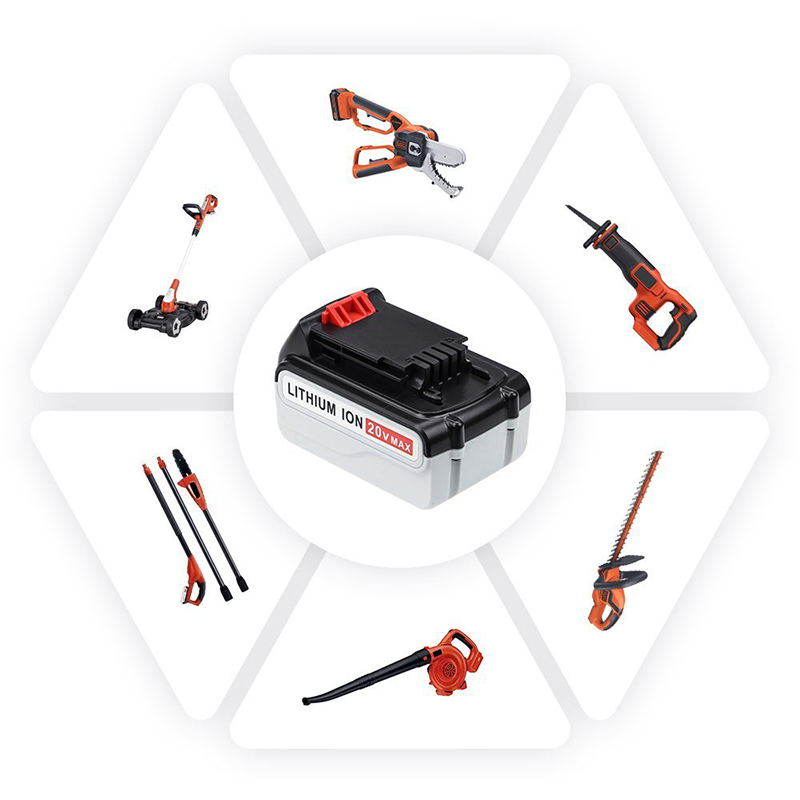 리튬 이온 20V 5000mAh 교체 배터리 블랙 u0026 데커 LB20, LBX20, LBX4020, LB2X4020 용 무선 도구