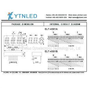 0.4 인치 빨간색 3 자리 7 세그먼트 LED 디스플레이, 디지털 튜브