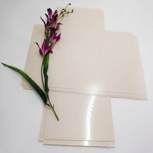 높은 품질 0.5 mm 살구 색상 딱딱한 애완 동물 플라스틱 폴 리 에스테 르 시트 가구