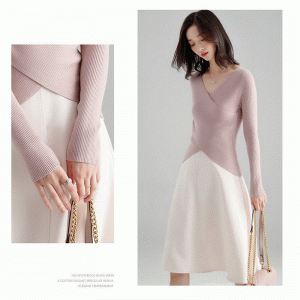 2019 신사 숙녀 slash neck cross cheast 스웨터