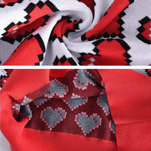 OEM 및 ODM 100 % 코튼 하트 자카드 여성 니트 스웨터