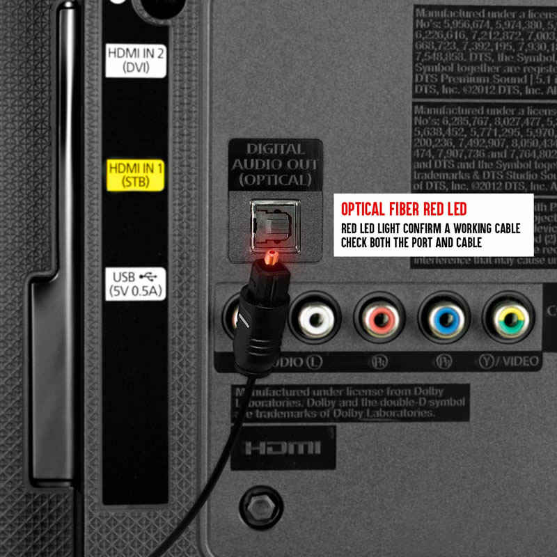 TosLink 케이블 - 디지털 광 오디오 케이블 - SPDIF 돌비 디지털 DTS 서라운드 사운드 바 코드 - 홈 시어터 용 Toslink 광 케이블