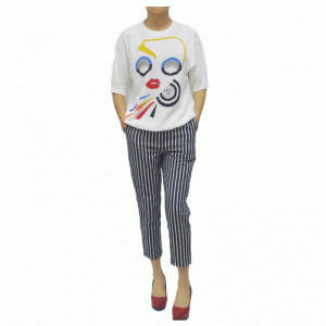 사용자 정의 붉은 입술 자카드 여름 얇은 니트 스웨터