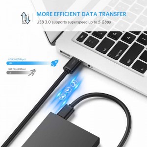 USB 3.0 A - A 케이블 유형 데이터 전송 용 하드 드라이브 인클로저를위한 남성 - 남성 케이블 코드
