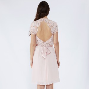 Bowknot 핑크 공식 레이스 캐주얼 여성 드레스 파티 의류 JCGJ190315082
