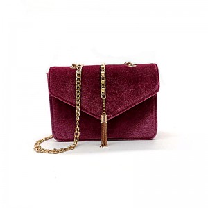 벨벳 소재 체인 숄더 백 Corssbody 가방 색칠 손 가방