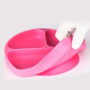 식품 학년 실리콘 흡입 식탁 고무 아기 접시