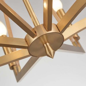 간단한 크리 에이 티브 우드 아이언 호텔 홈 샹들리에 Km2122