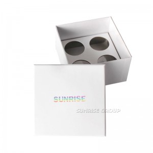 주문 로고를 가진 호화스러운 명확한 서류상 순수한 백색 포장 선물 상자