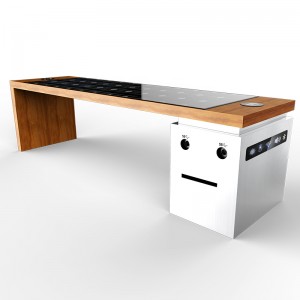 2019 현대 디자인 스마트 태양 야외 가구 가든 백 레이스 벤치