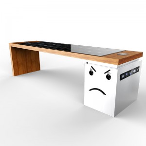 2019 현대 디자인 스마트 태양 야외 가구 가든 백 레이스 벤치