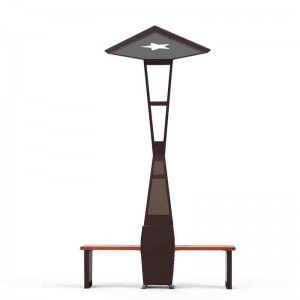 높은 품질의 전화 충전 핫스팟 LED 스마트 태양 야외 공원 강철 벤치 광고