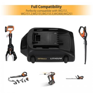 Li-ion 20V 1500mAh 전동 공구 교체 용 배터리 셀 (Worx WA3525)