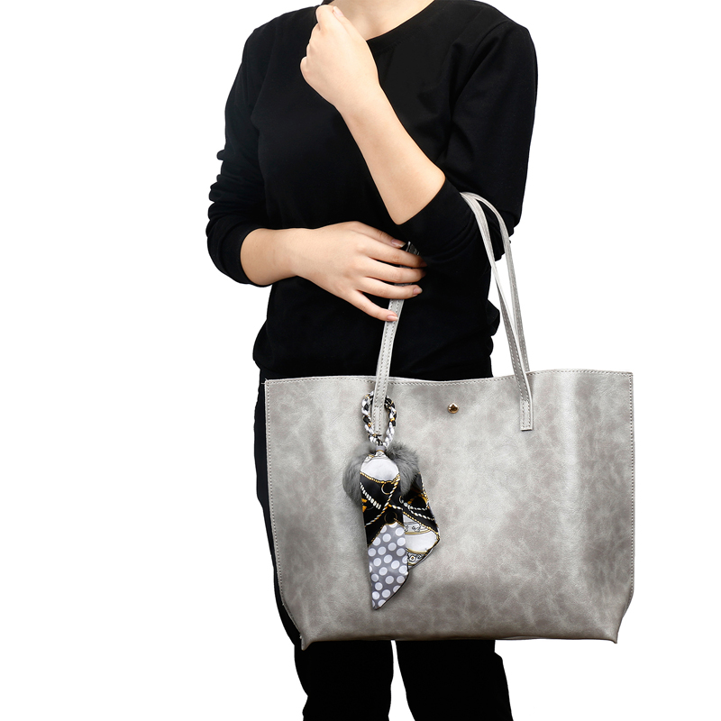 HD0823-- 도매 아마존의 베스트셀러 여성 쇼핑 토트 그레이 PU 가죽 가방