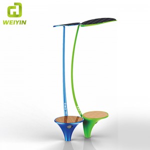 야외 태양열 충전을위한 스마트 태양 에너지 거리 광고 조명 벤치