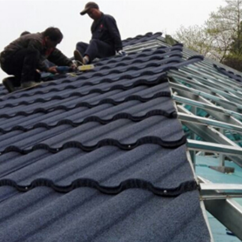 색깔 돌 금속 타일의 설치 방법 제조 업체