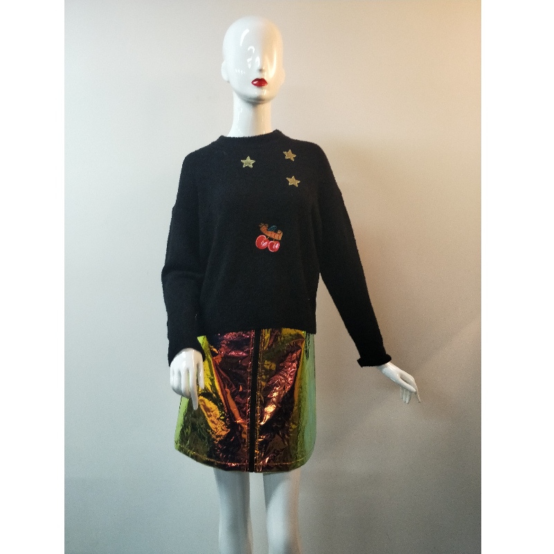 블랙 프린트 SWEATER RLWS0076F