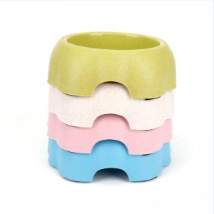 꽃 모양 밀 밀짚 애완 동물 그릇, 애완 동물 요리, 고양이 개밥 그릇