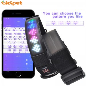 화면이 깜박이는 도매 나일론 개 목걸이 라운드 로프 통합 트랙션 끈