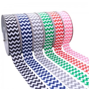 5 # 인기있는 사용자 정의 로고 셰브론 인쇄 Grosgrain 리본