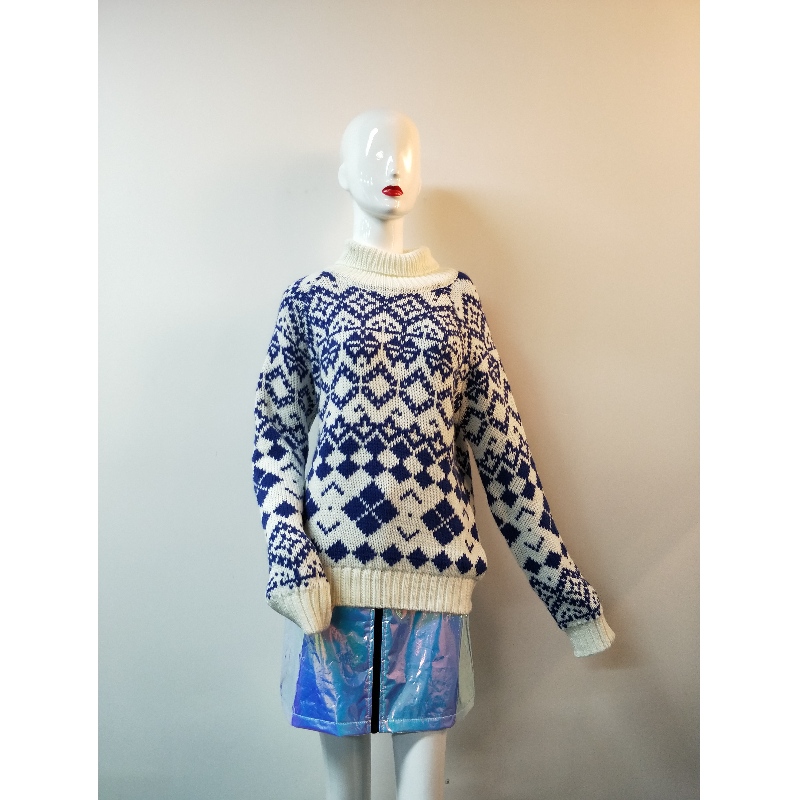 CHECK PRINT LADIES 스웨터 RLWS0102F를 확인하십시오.