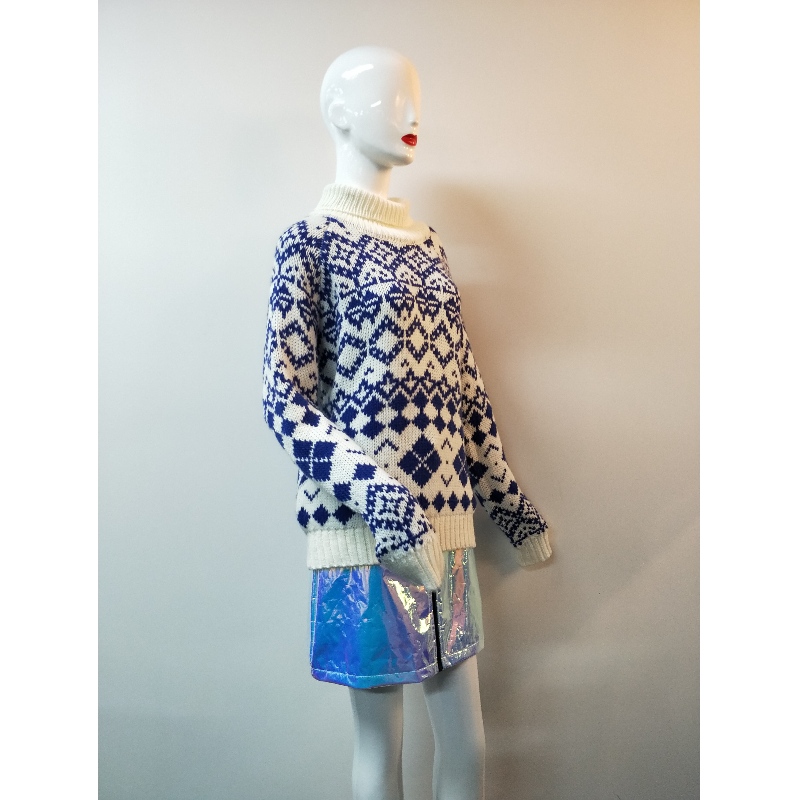 CHECK PRINT LADIES 스웨터 RLWS0102F를 확인하십시오.