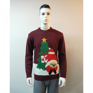 버건디 카툰 프린트 스웨터 RLMS0006F