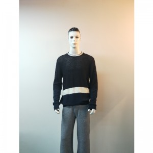 화이트 스트립 스웨트 셔츠 RLMS0020F