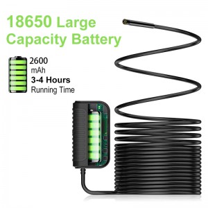 무선 Borescope 검사 카메라, 2 백만 HD 해상도, 197in 초점 거리, 2600 mAh 배터리, IP68 방수 11.5ft
