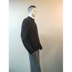 블랙 지퍼 스웨터 코트 RLMS0072F