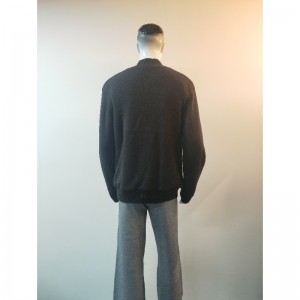 블랙 지퍼 스웨터 코트 RLMS0072F