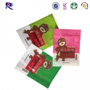 스낵 식품 용 라미네이트 플라스틱 스탠드 업 지퍼 파우치