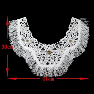 고급 크로 셰 뜨개질 자수, 아플리케 neckline necklace lace woman