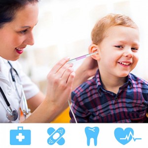 Otoscope 3 in 1 Borescope Inspection 귀지 왁스 리무버 도구 조정 가능한 LED가있는 720P 방수 카메라, Android 및 iOS와 호환 가능