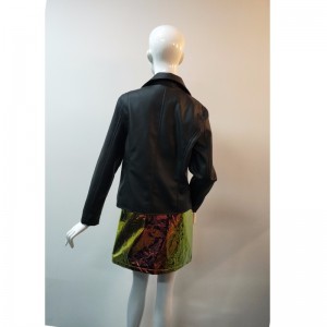 검은 색 PU BIKER JACKET RLWPJ0022N